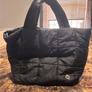 WESTBRONCO (TikTok Shop) Mini Black Puffy Crossbody Tote with Subtle Logo Accent
